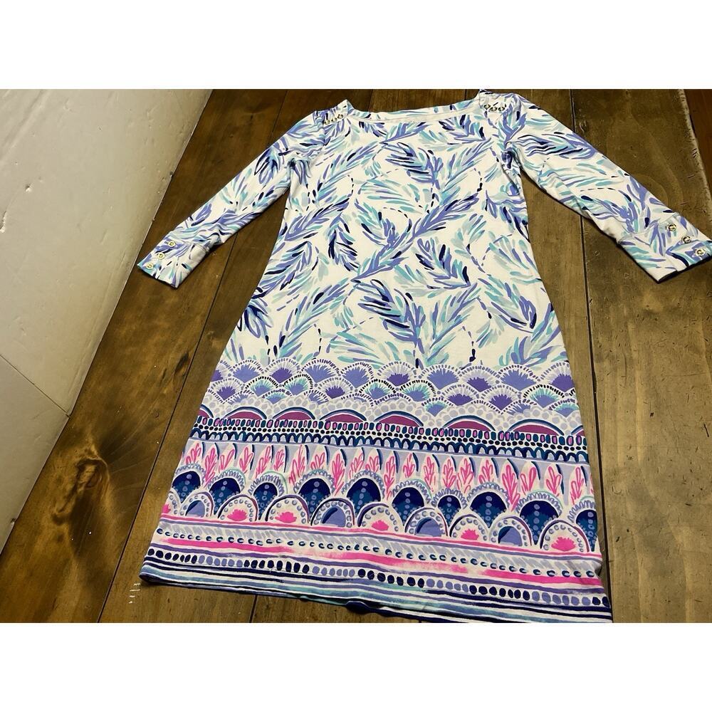 Lilly Pulitzer Sophie Sun Dress UPF50+ Resortwear Vacation Blue Pink Print XS